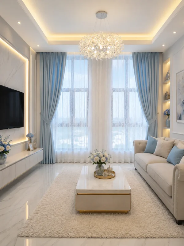 Automatic Motorized Window Curtains for Luxury Office & Living Room