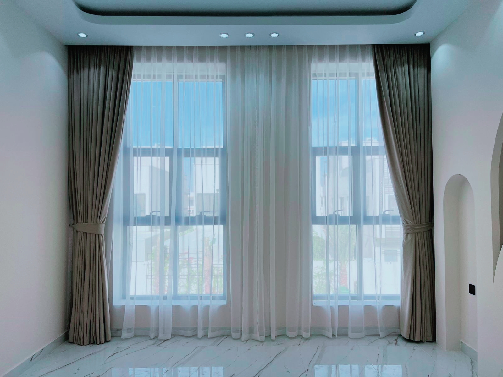 Elegant Sheer Curtains for Light Filtering Living Room Decor - Image 1